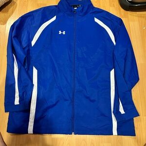 Under Armour Royal Blue and White Full-Zip Windbreaker Jacket